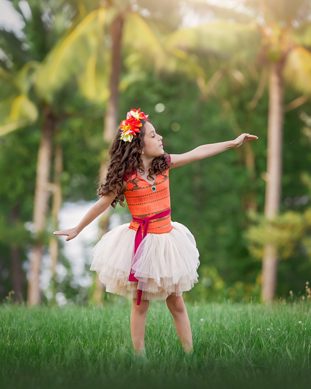 Moana Bamboo tutu set-  NOT READY TO SHIP-