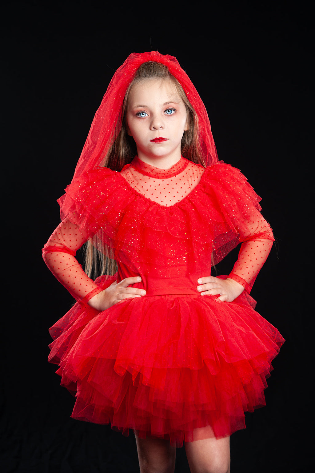 LYDIA BEETLEJUICE BRIDE BAMBOO THREE PIECE WITH VEIL