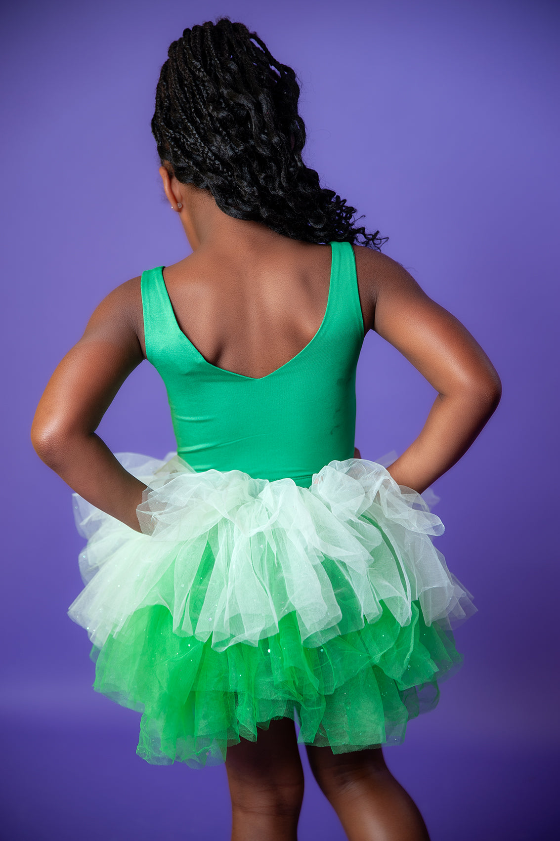 Green two piece bamboo tutu set