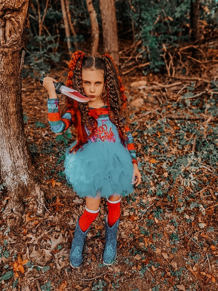 Chucky inspired tutu leotard TWO PIECE FULL COVERAGE TOP