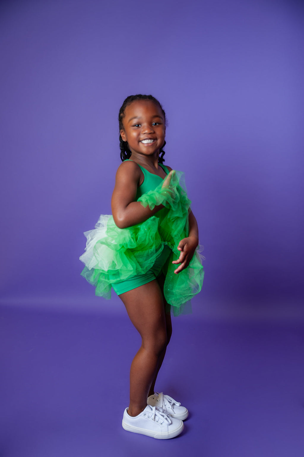 Green two piece bamboo tutu set