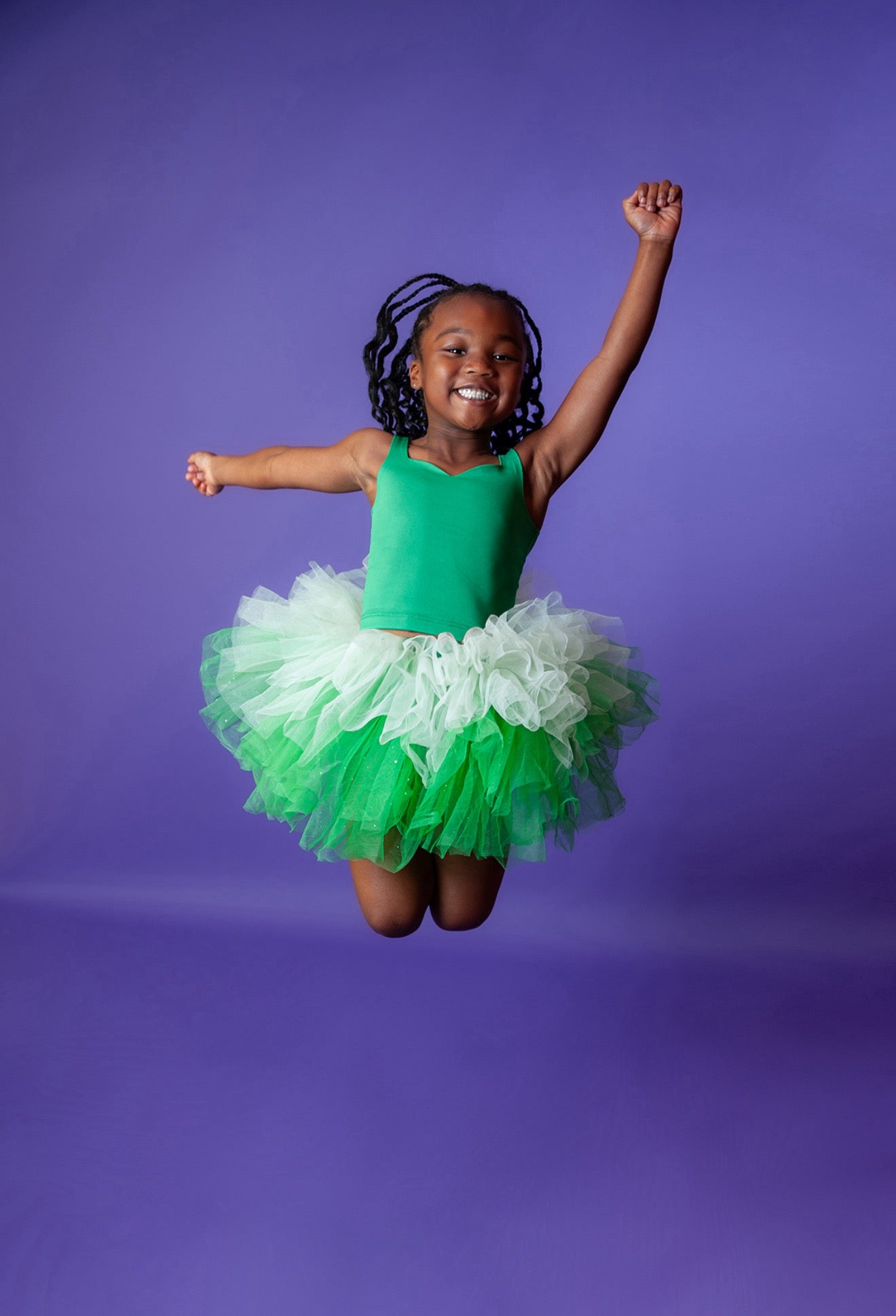 Green two piece bamboo tutu set