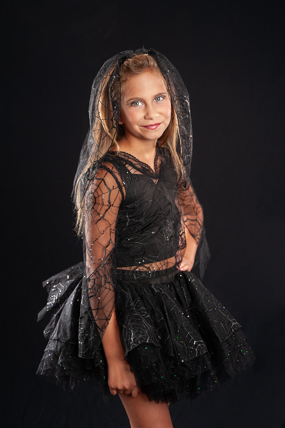 VEIL AND SPIDERWEB MESH TOP (NO TUTU)