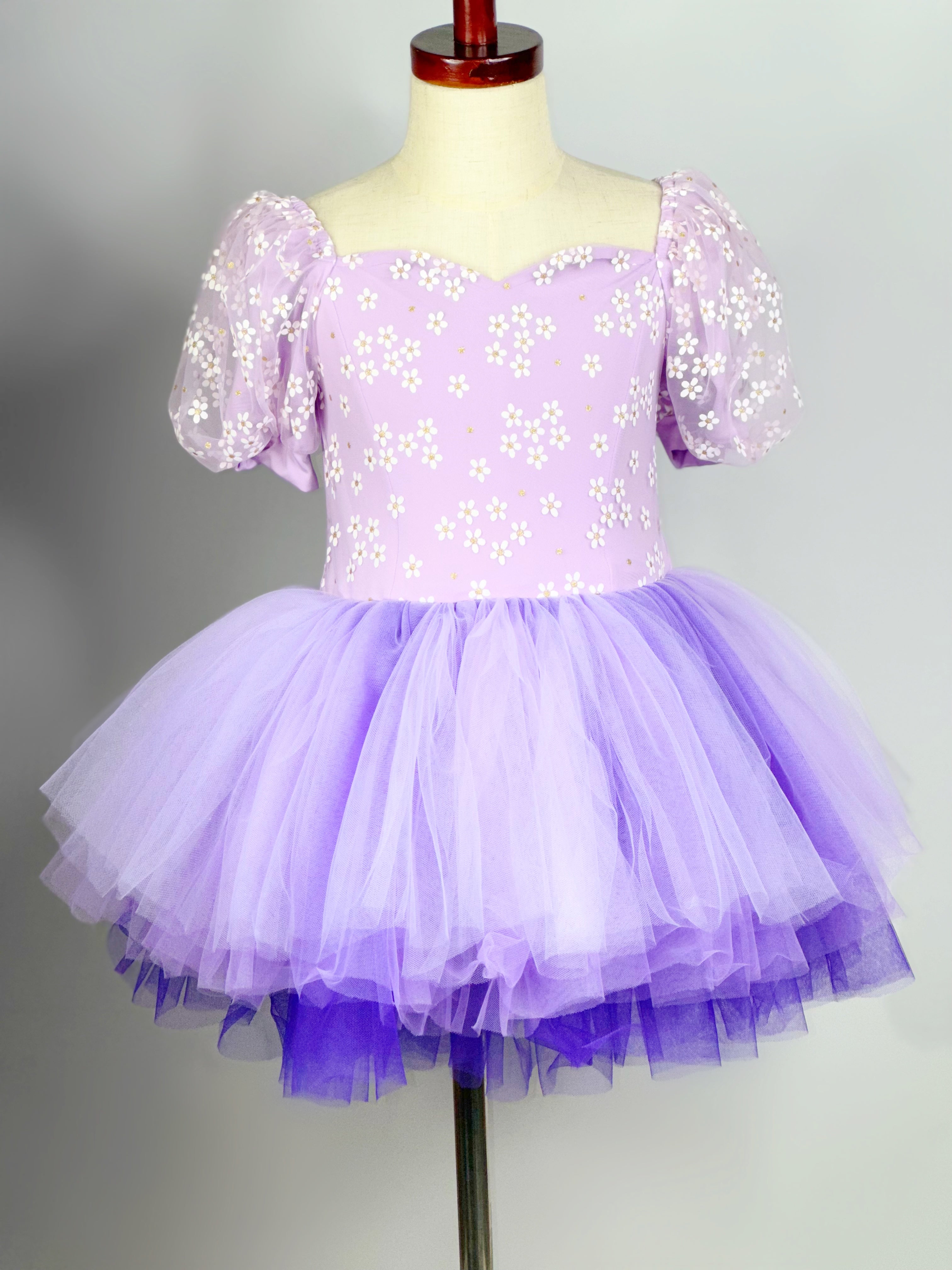 Spring floral lilac tutu leotard- one piece