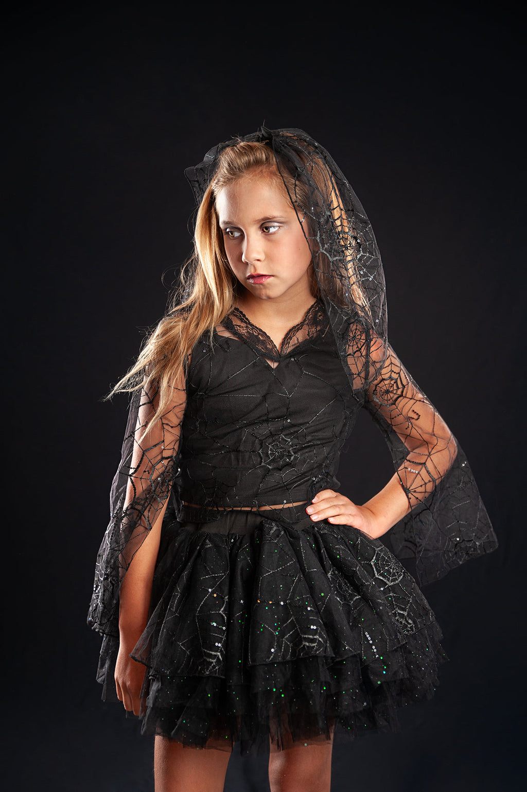 VEIL AND SPIDERWEB MESH TOP (NO TUTU)