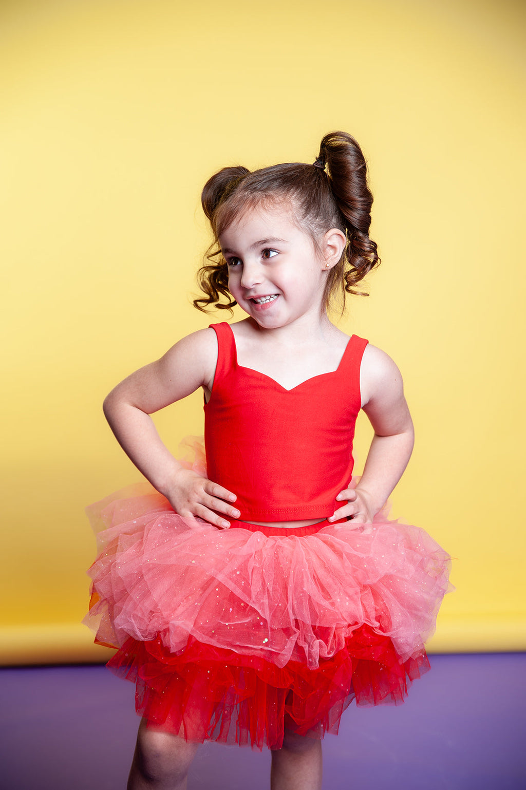 Red two piece bamboo tutu set