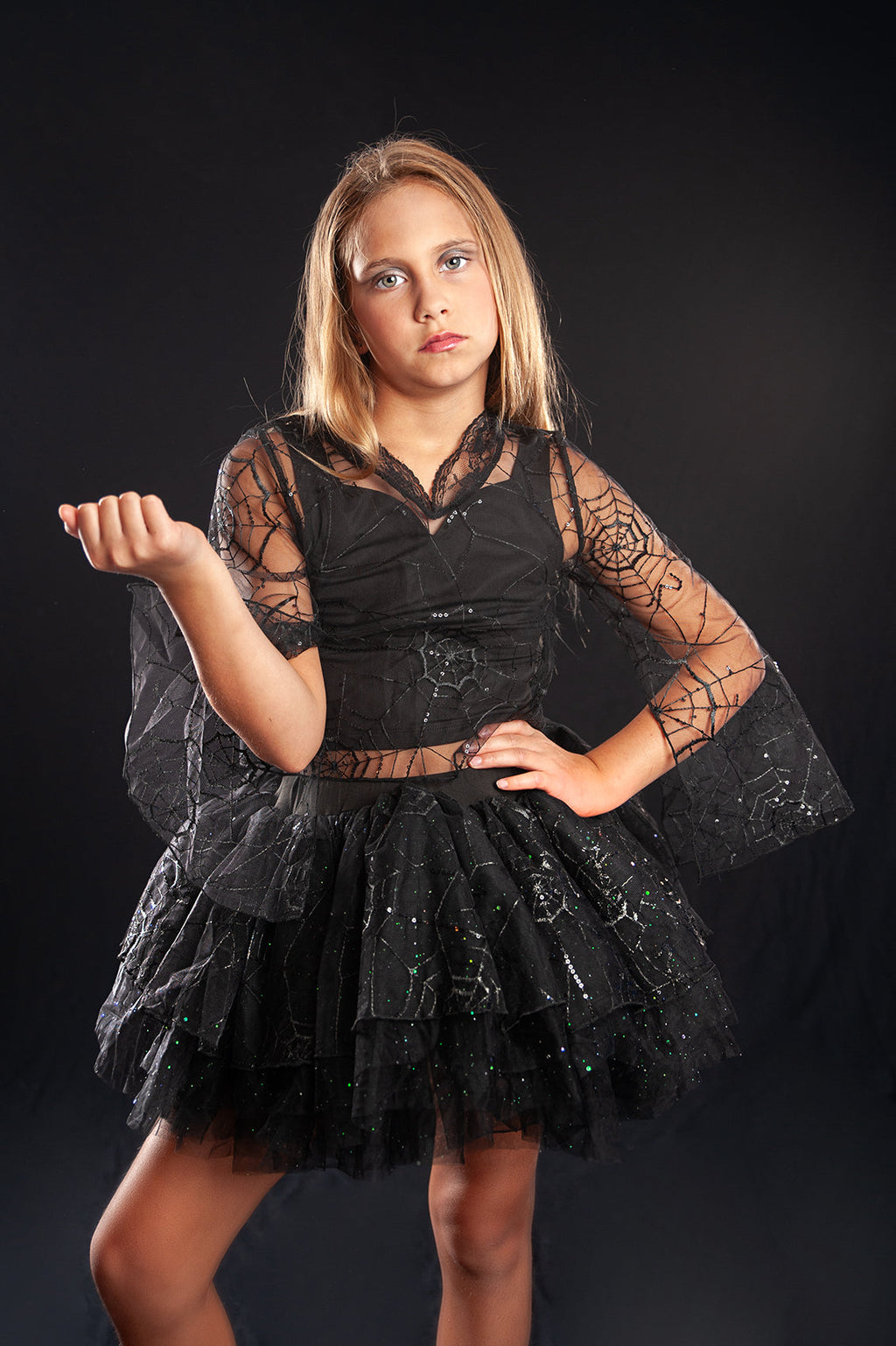 VEIL AND SPIDERWEB MESH TOP (NO TUTU)