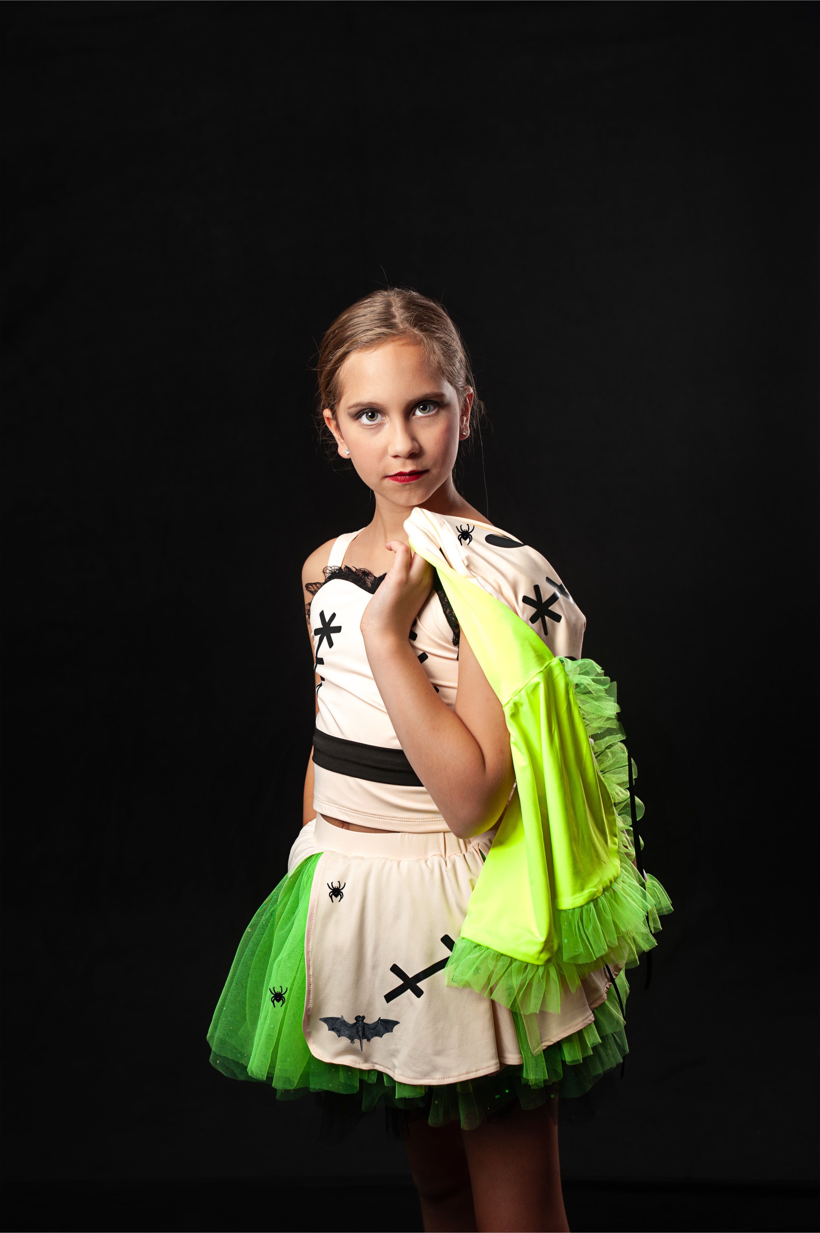 Oggie Boogie man three piece tutu set full coverage (cape included)