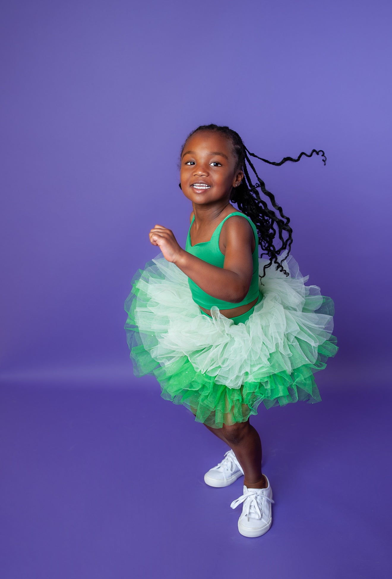 Green two piece bamboo tutu set
