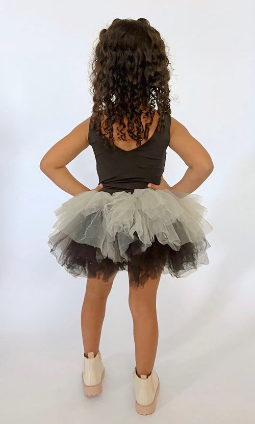 Black two piece bamboo tutu set