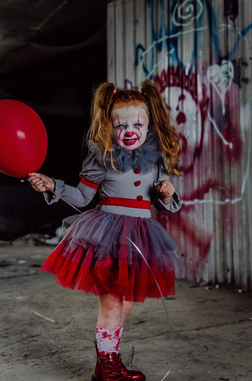 Pennywise it the clown inspired tutu set TWO PIECE FULL COVERAGE TOP