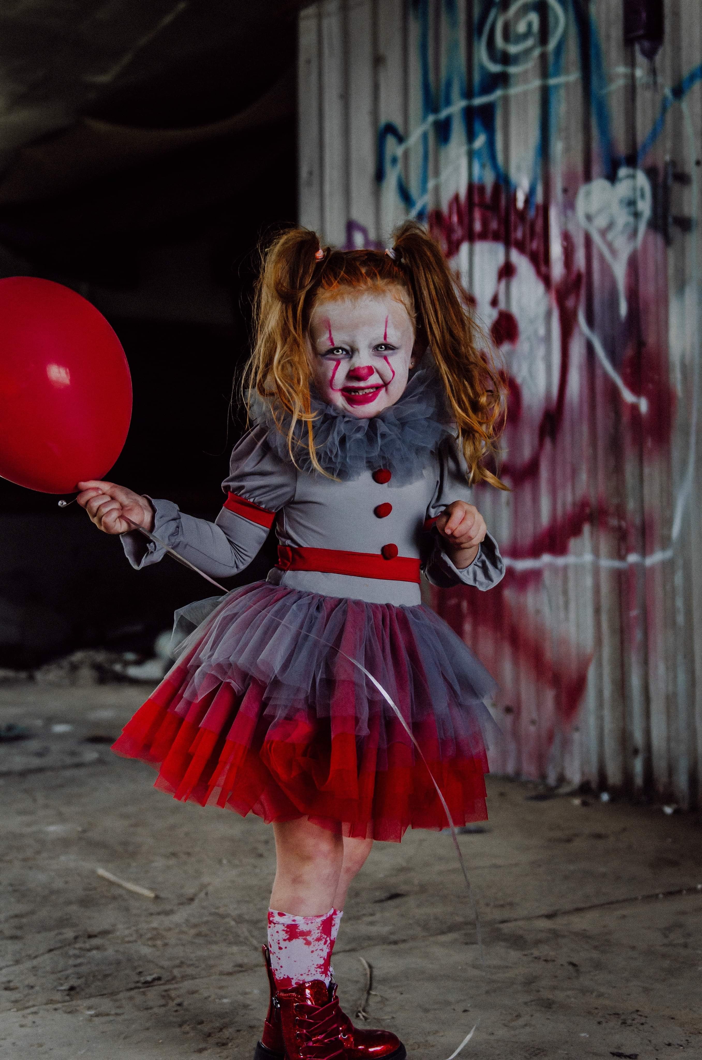 Pennywise it the clown inspired tutu set TWO PIECE FULL COVERAGE TOP