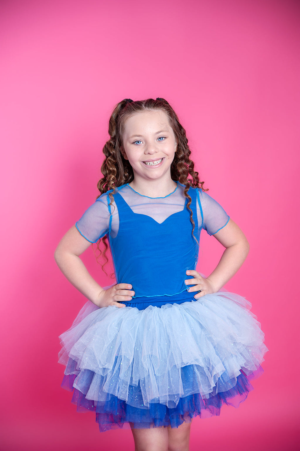 Royal blue sheer top only no tutu