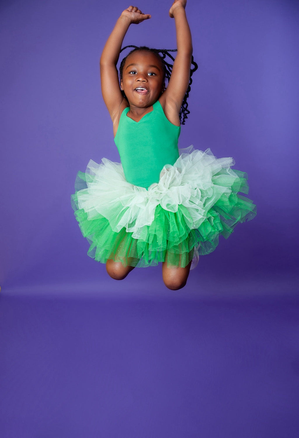 Green two piece bamboo tutu set