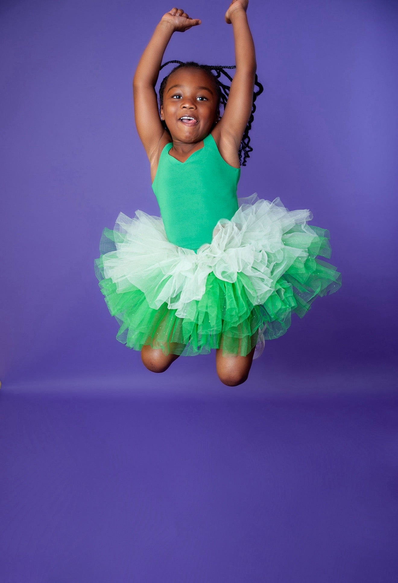Green two piece bamboo tutu set
