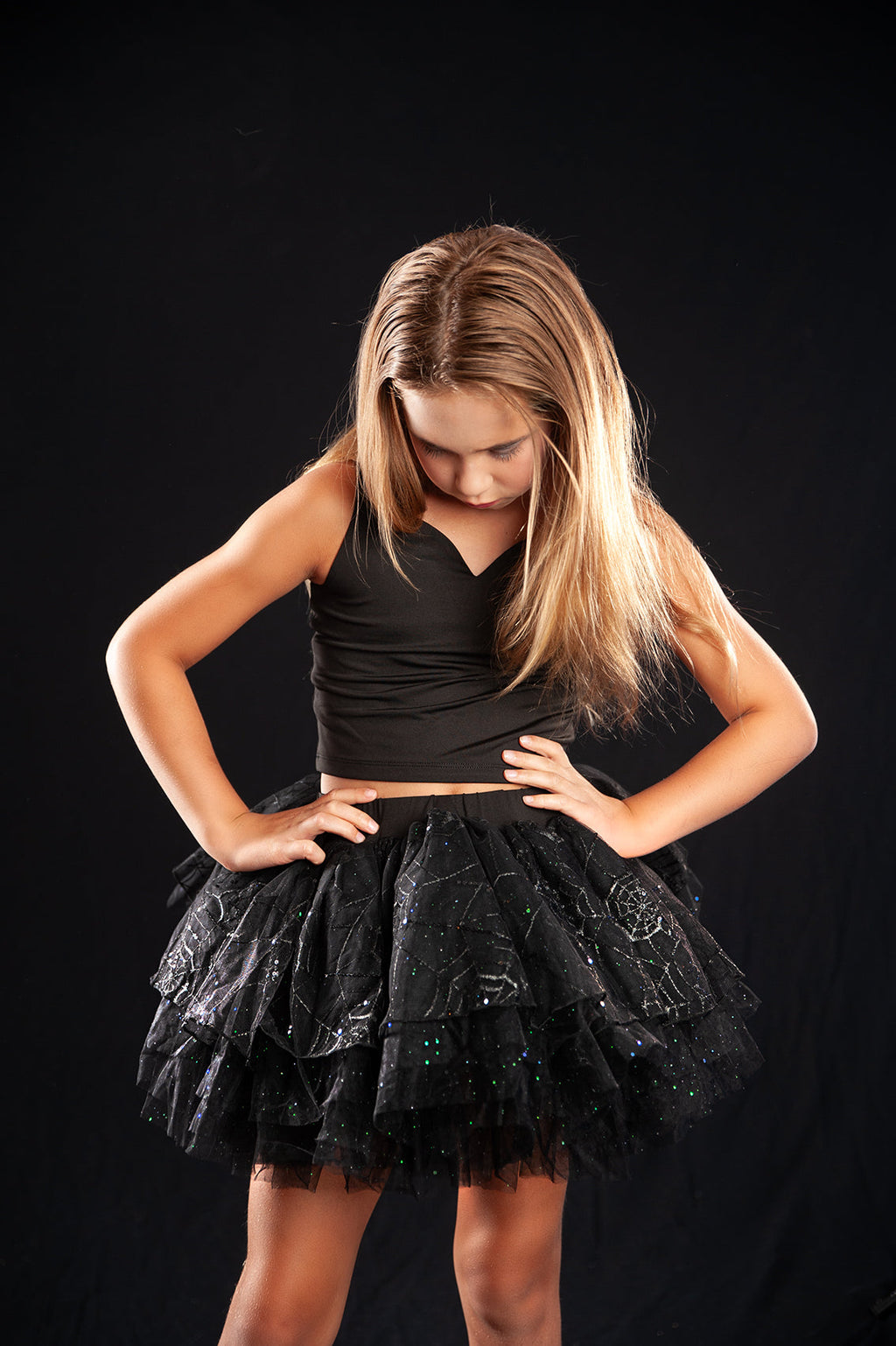Black spiderweb tutu set 2 piece set