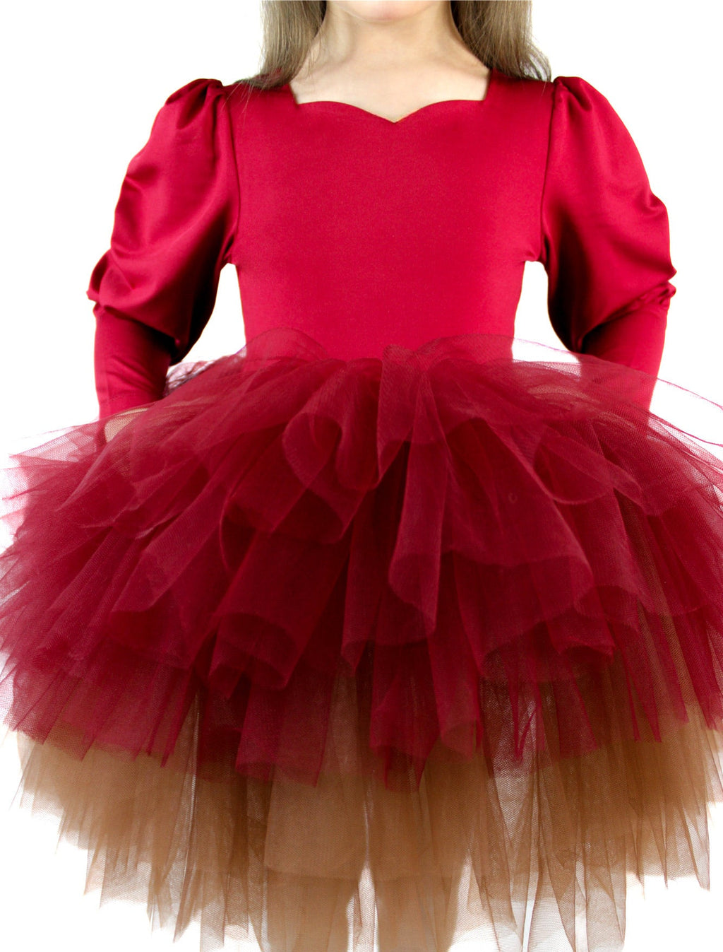 Wine ombré soft tulle tutu Leo one piece