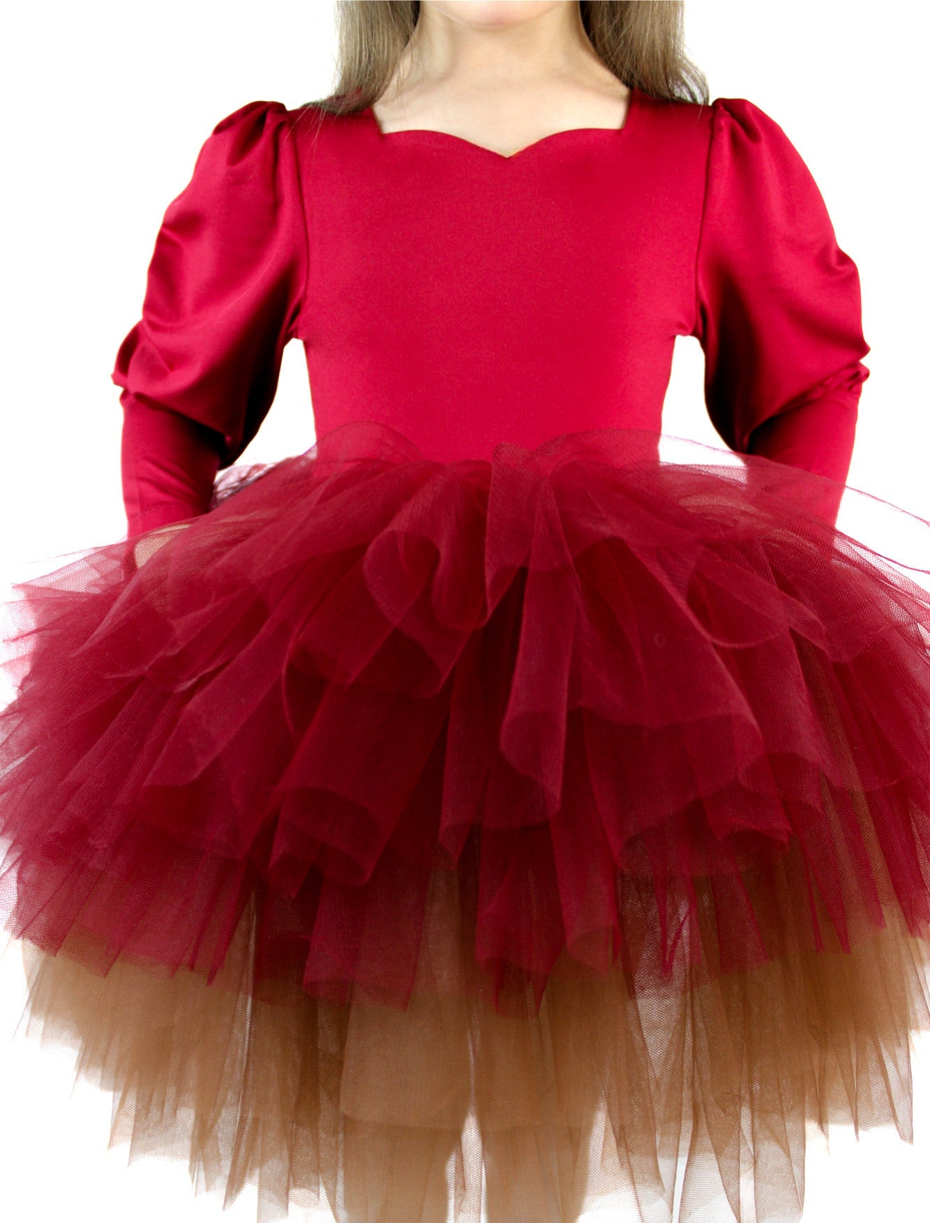 Wine ombré soft tulle tutu Leo one piece