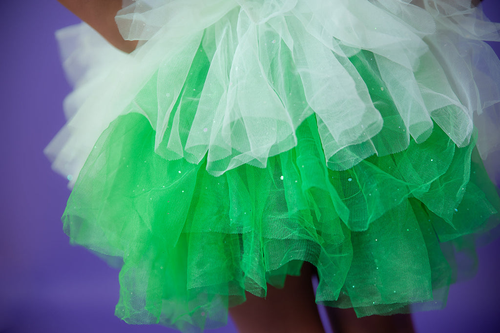 Green two piece bamboo tutu set