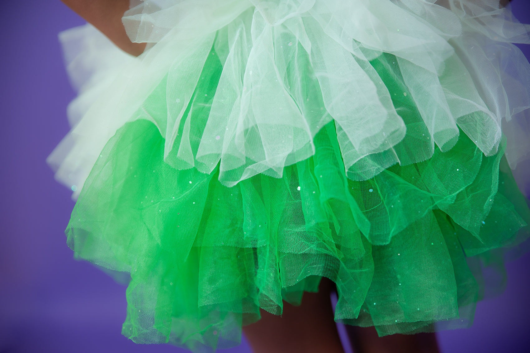 Green two piece bamboo tutu set