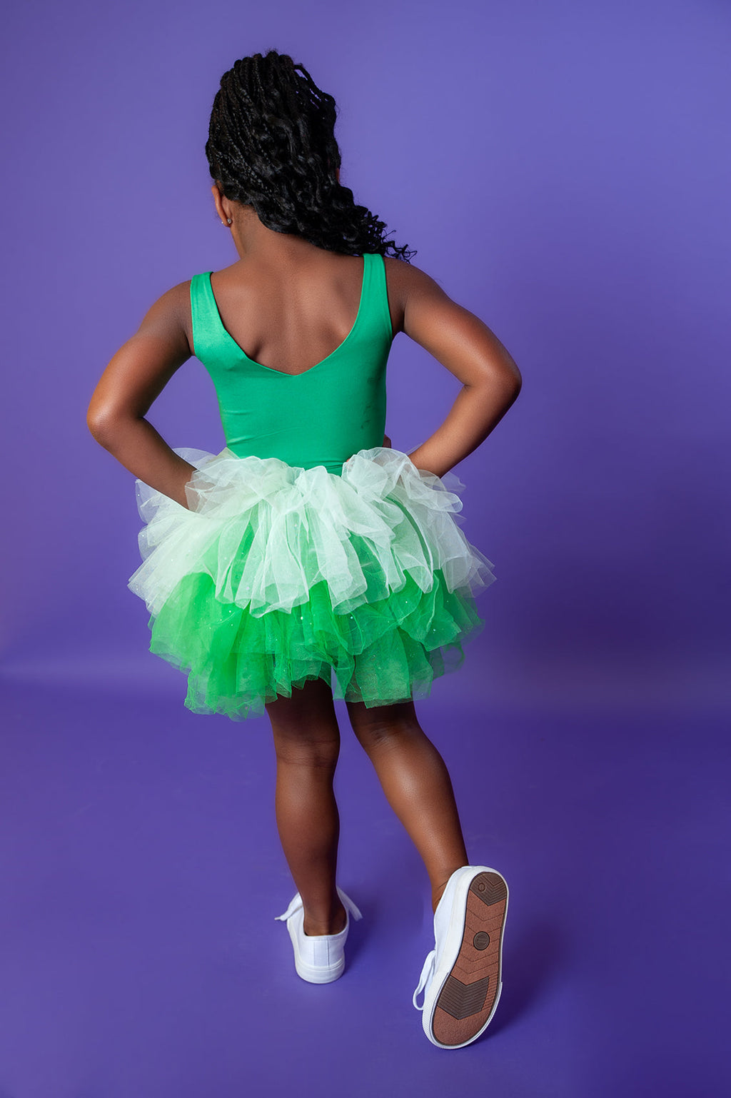 Green two piece bamboo tutu set