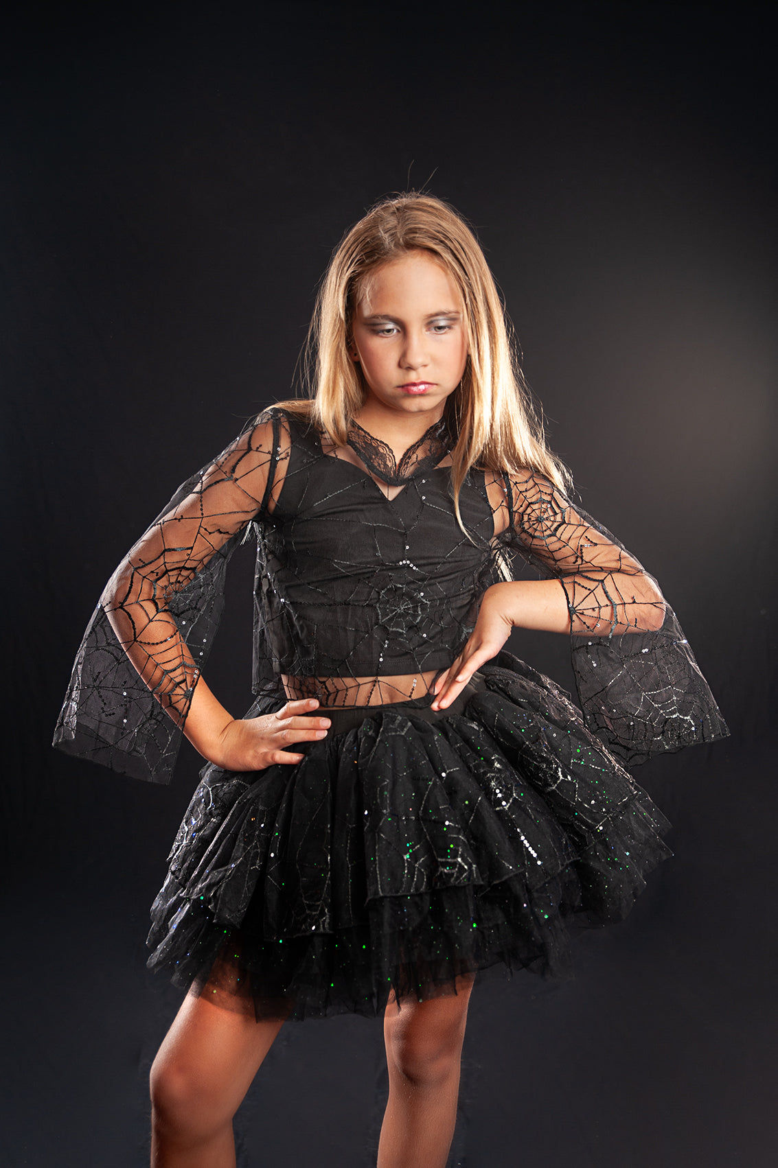 VEIL AND SPIDERWEB MESH TOP (NO TUTU)