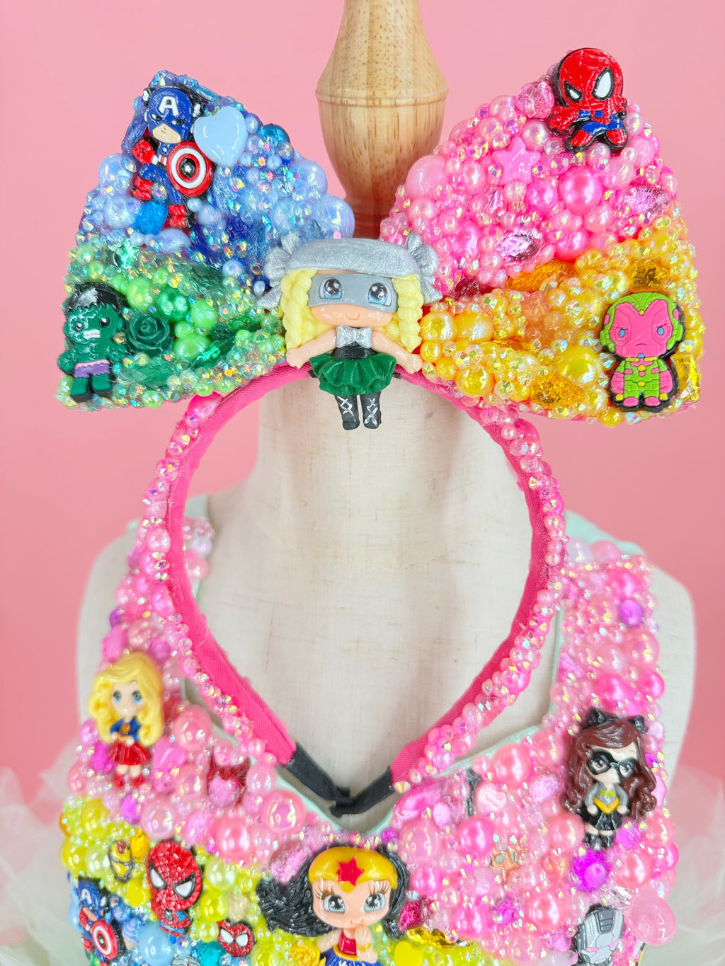 Gemmed ears headband or bow