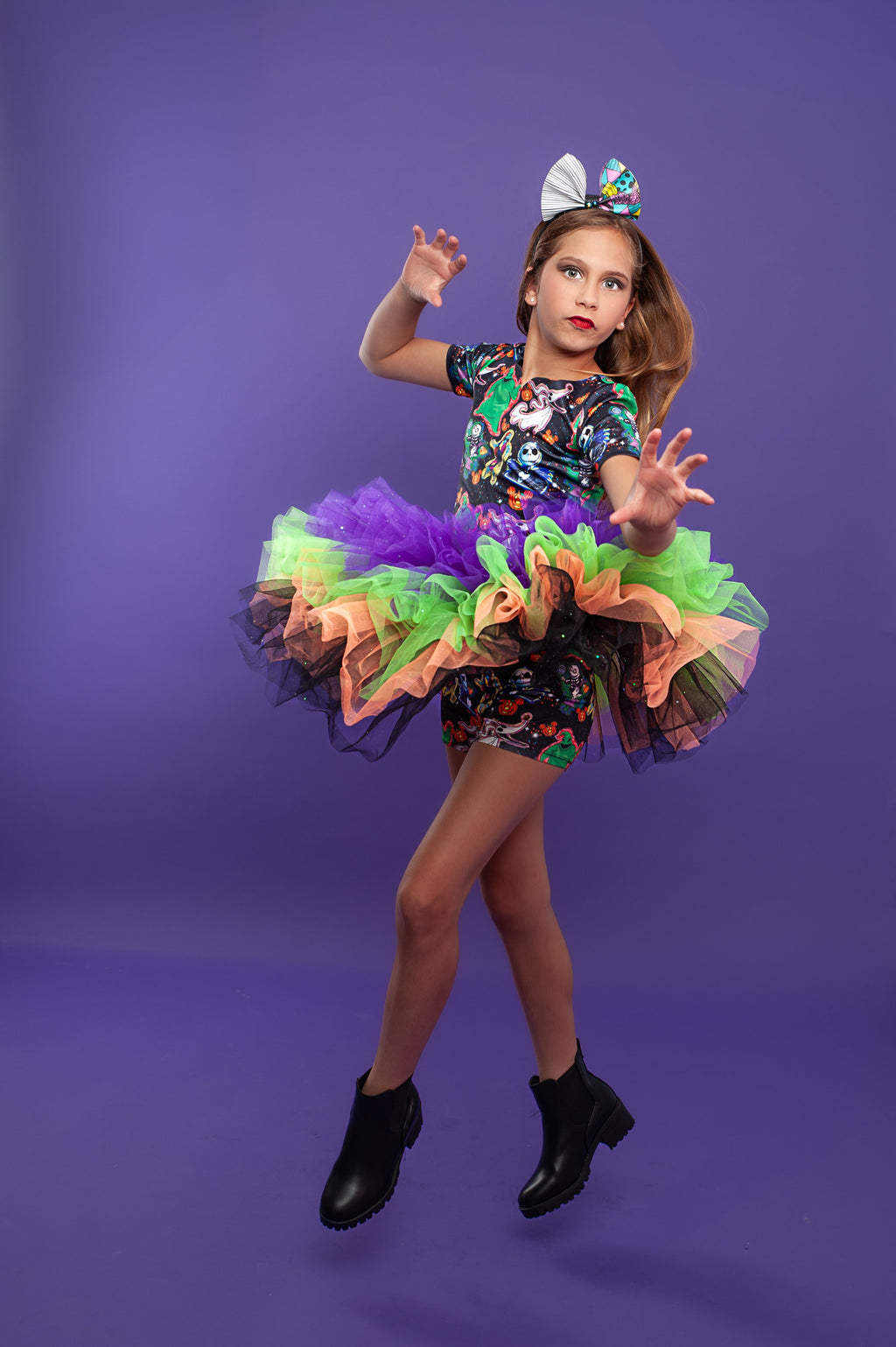 Nightmare before Christmas print two piece tutu set full coverage