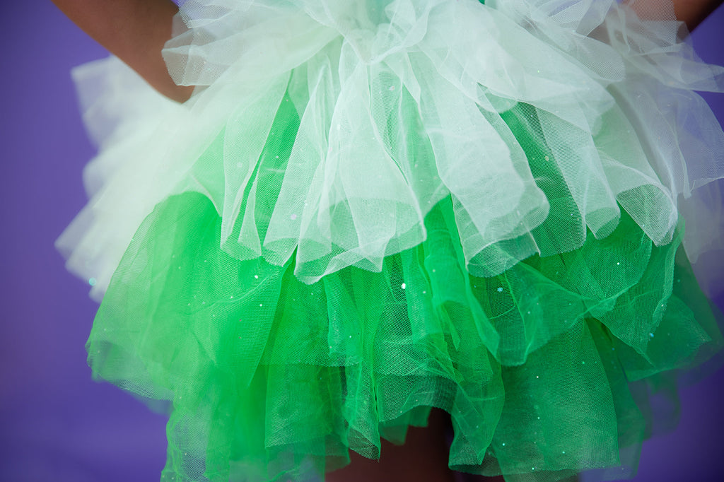 Green two piece bamboo tutu set