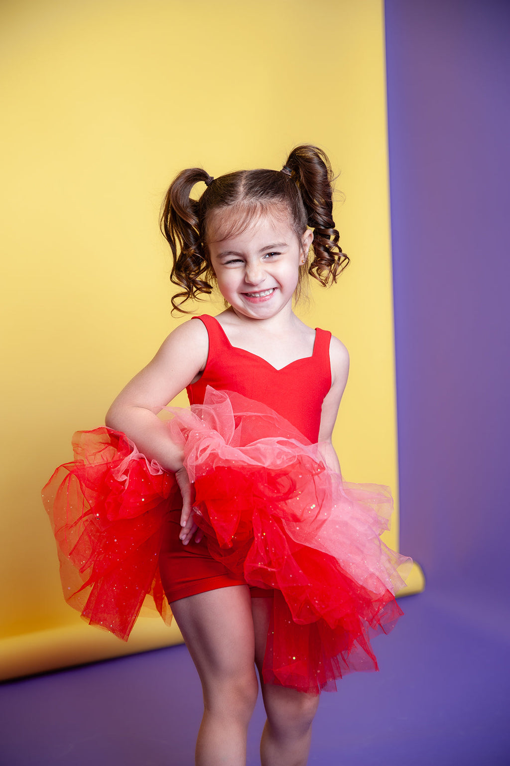 Red two piece bamboo tutu set