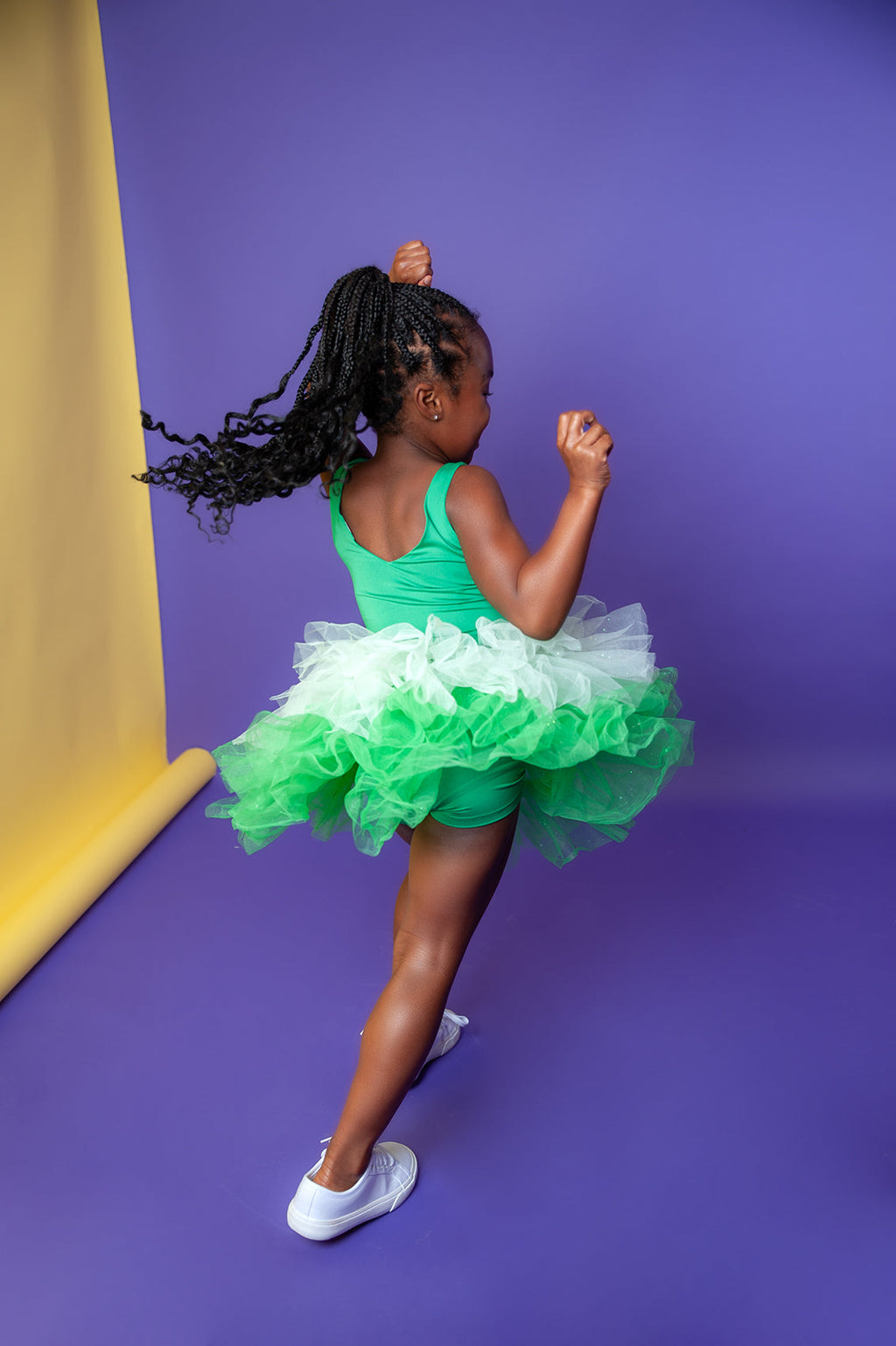 Green two piece bamboo tutu set