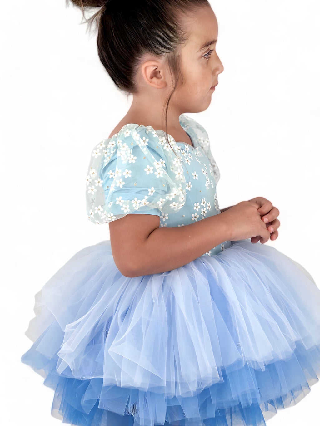 Spring floral blue tutu leotard- one piece