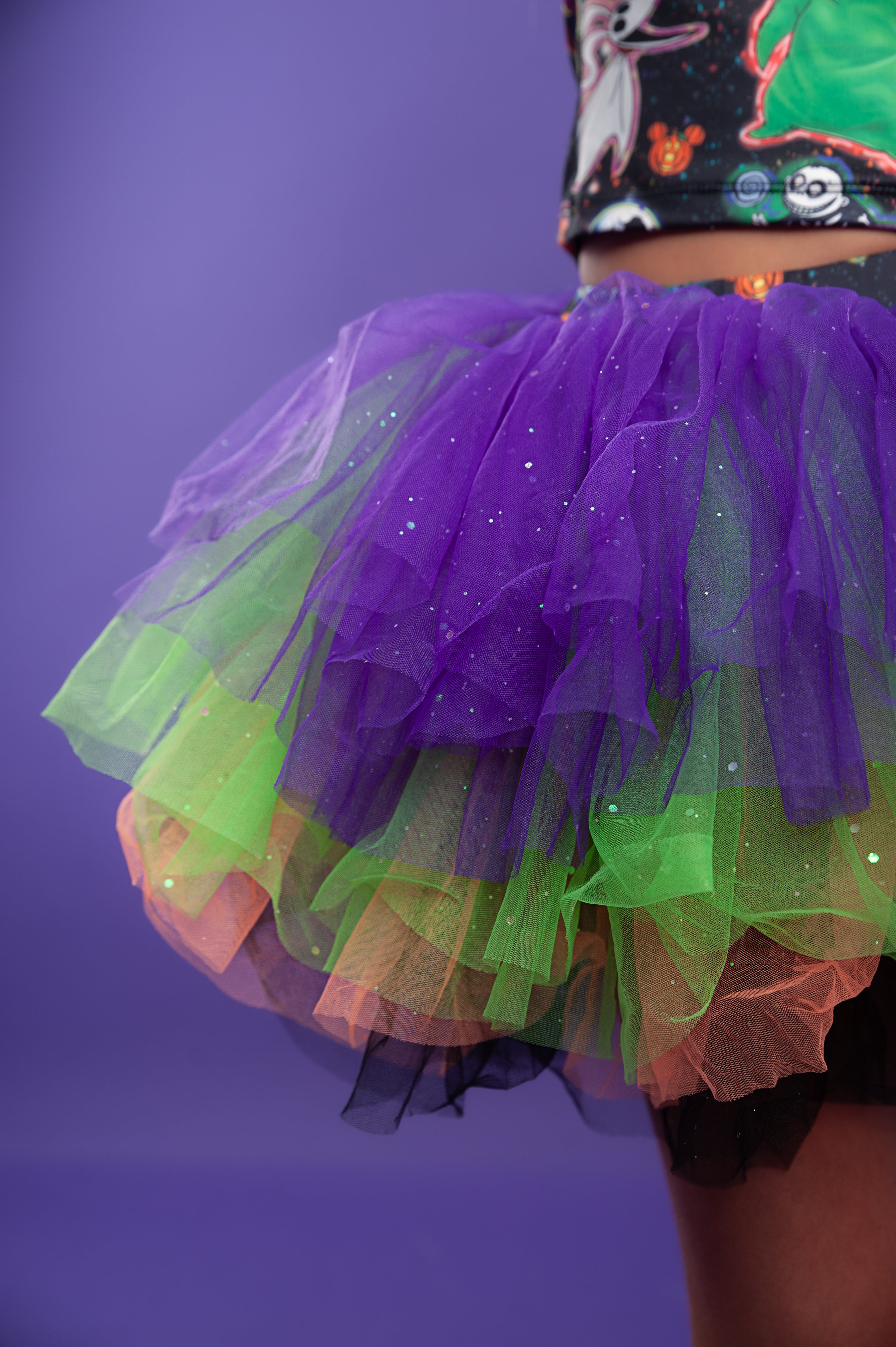 Nightmare before Christmas print two piece tutu set full coverage