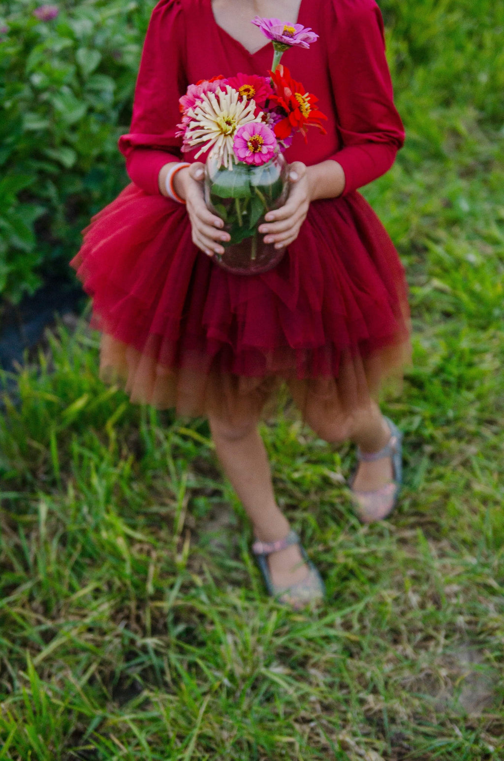 Wine ombré soft tulle tutu Leo one piece