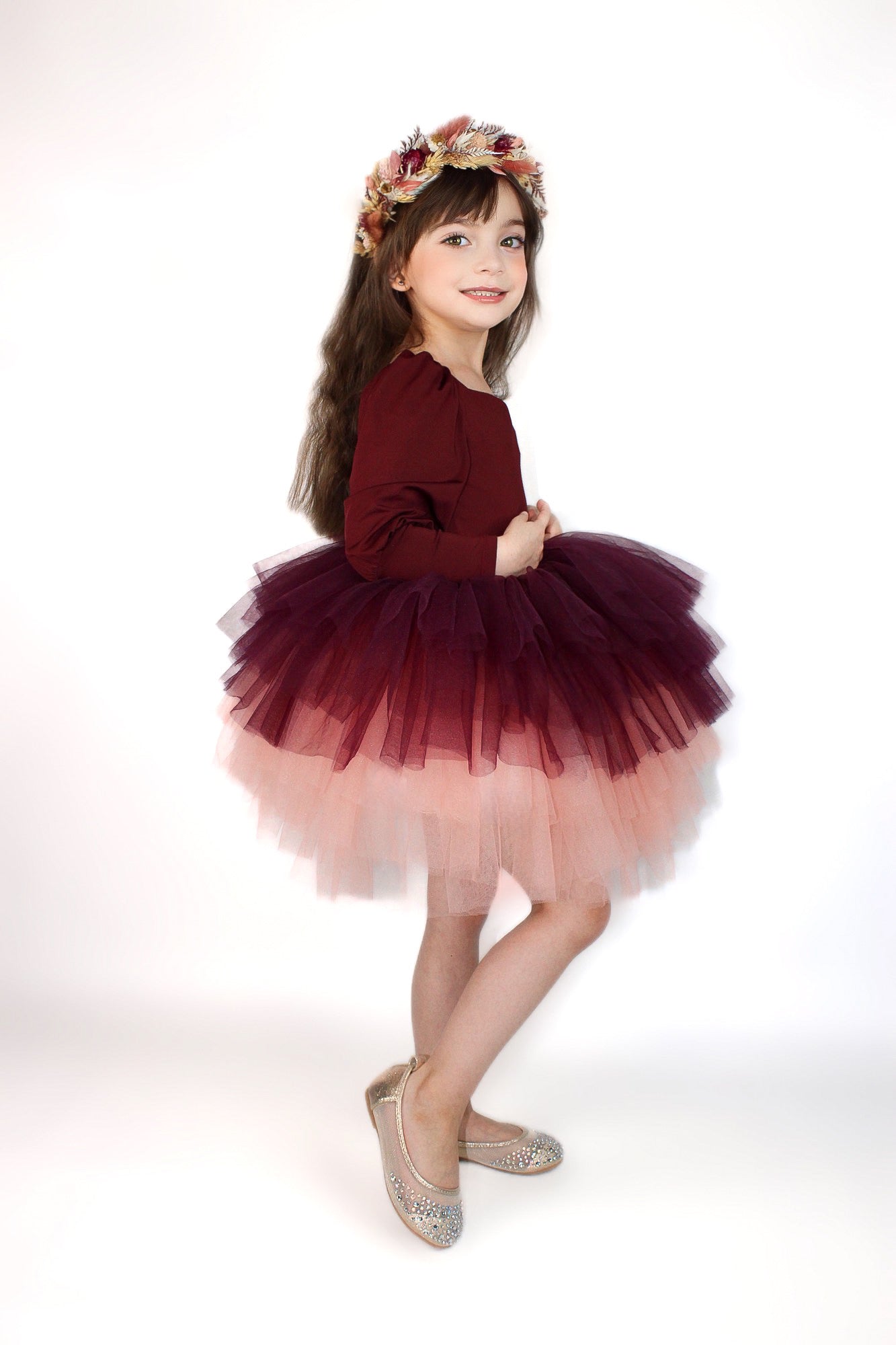 plum, pink soft tulle tutu Leo