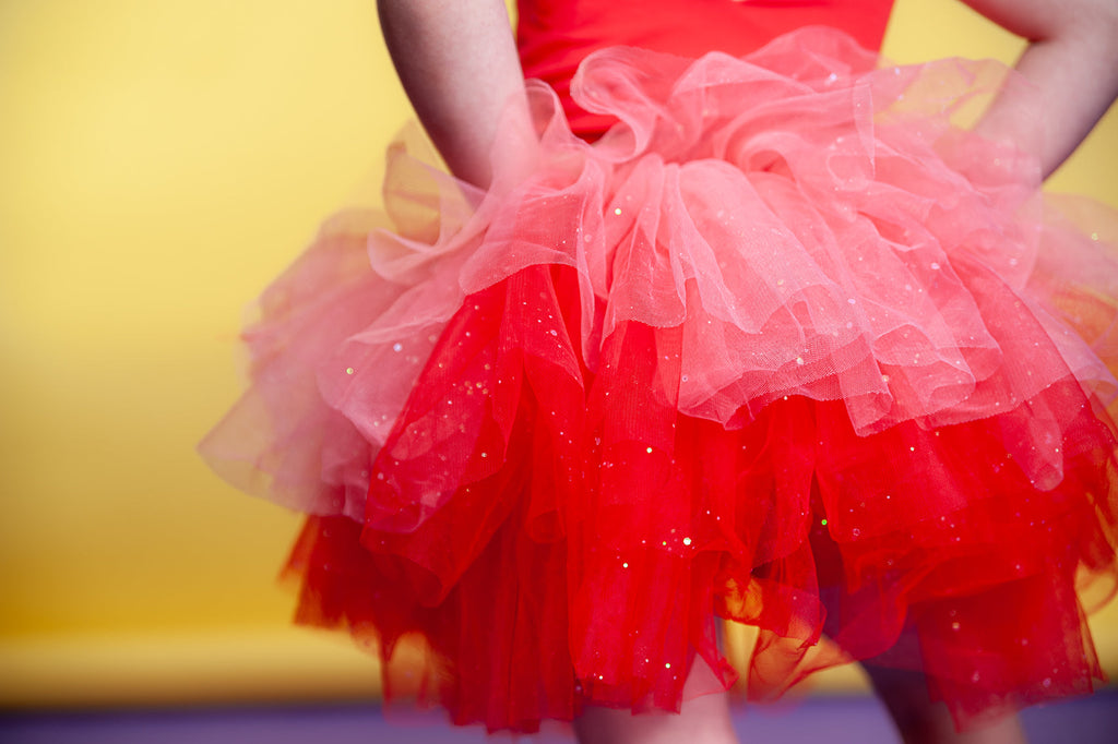Red two piece bamboo tutu set