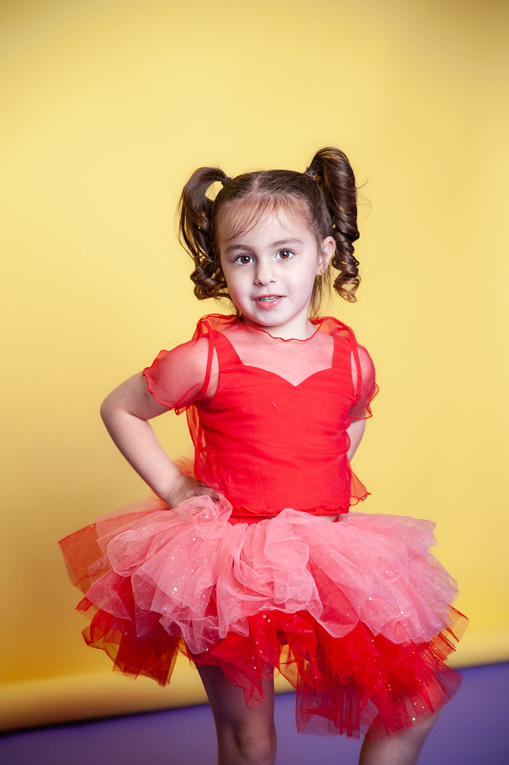 Red two piece bamboo tutu set