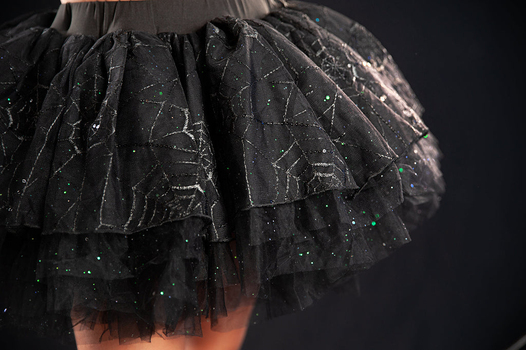 Black spiderweb tutu set 2 piece set