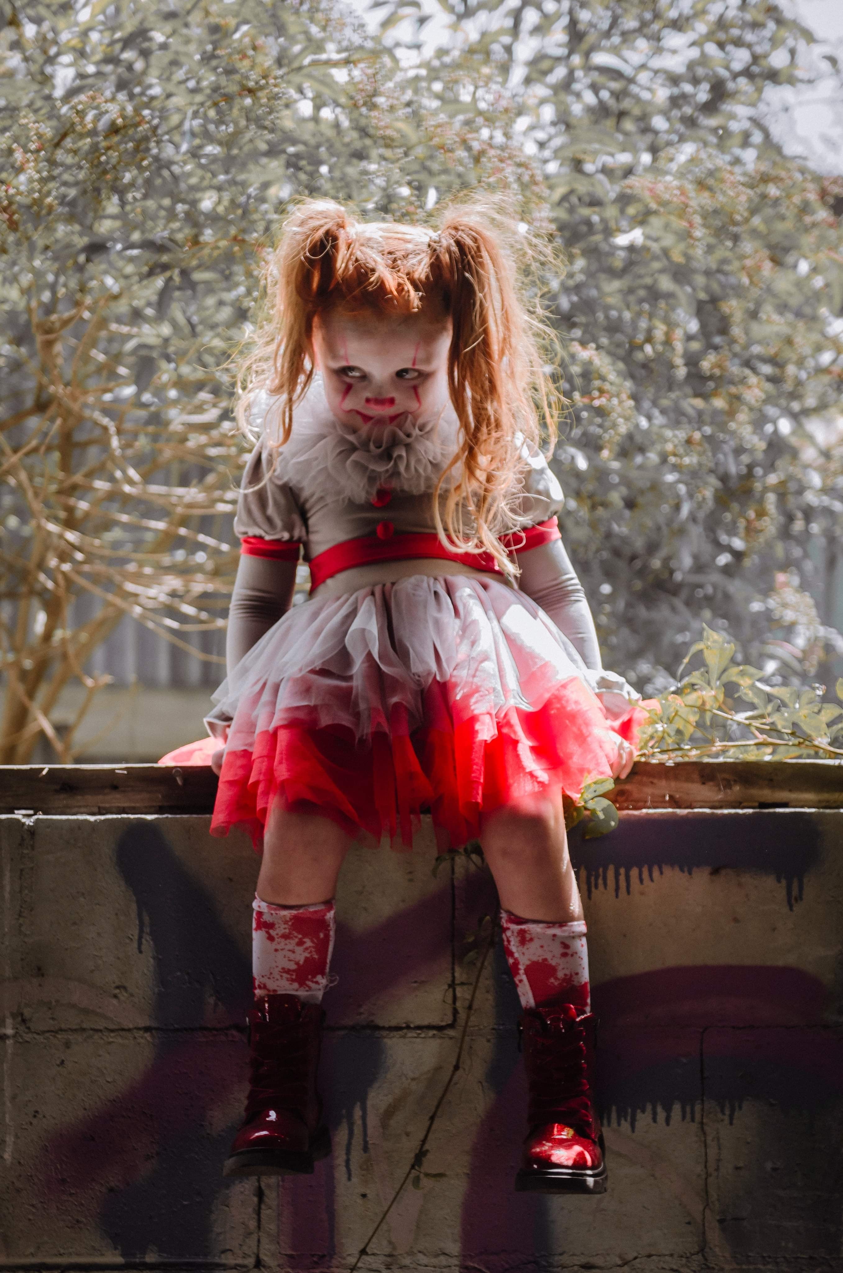 Pennywise it the clown inspired tutu set TWO PIECE FULL COVERAGE TOP