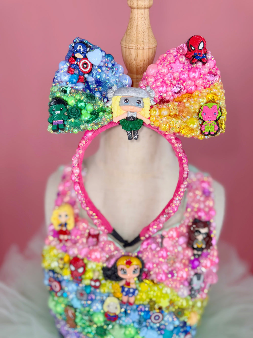 Gemmed ears headband or bow