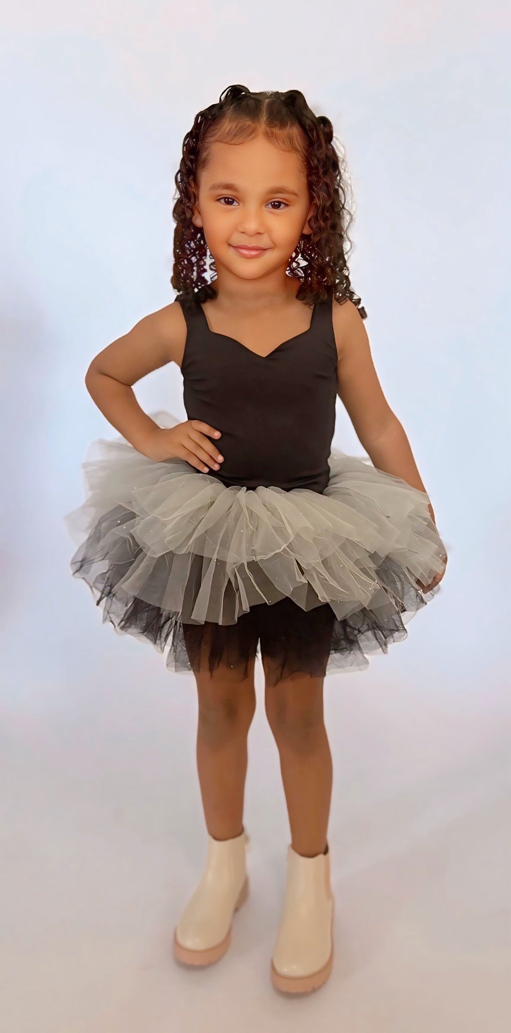 Black two piece bamboo tutu set