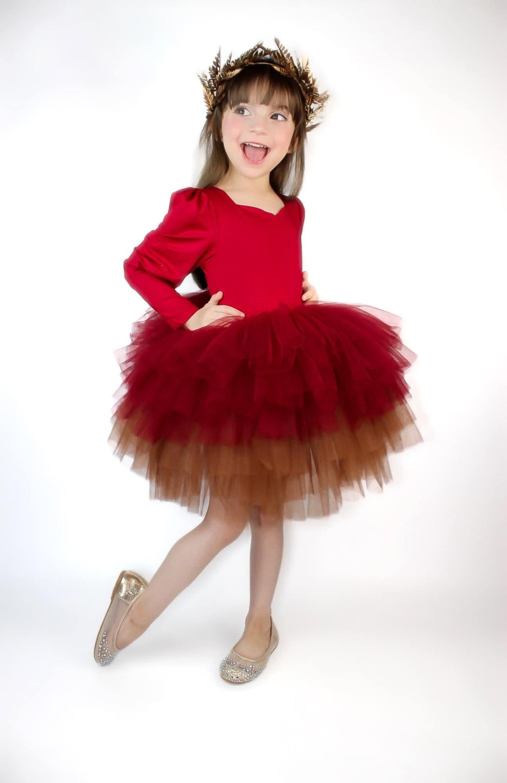 Wine ombré soft tulle tutu Leo one piece