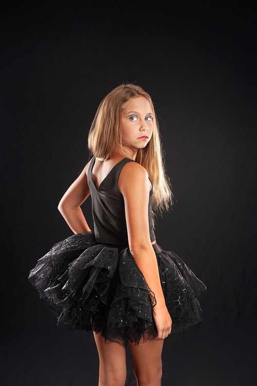 Black spiderweb tutu set 2 piece set