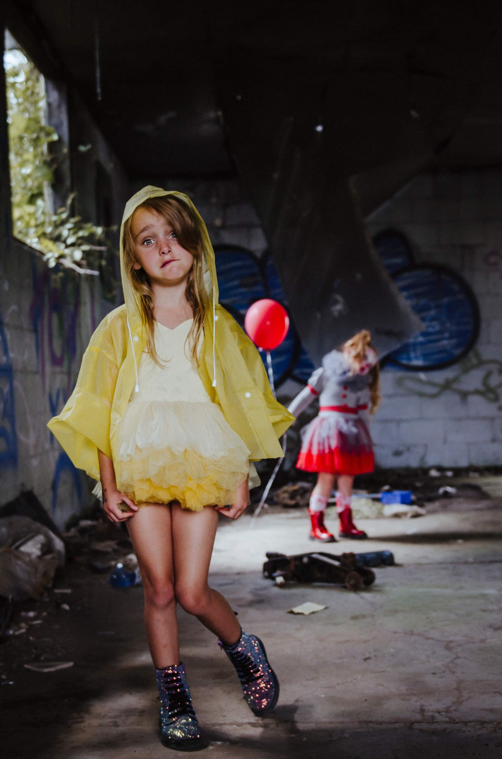 Pennywise it the clown inspired tutu set TWO PIECE FULL COVERAGE TOP