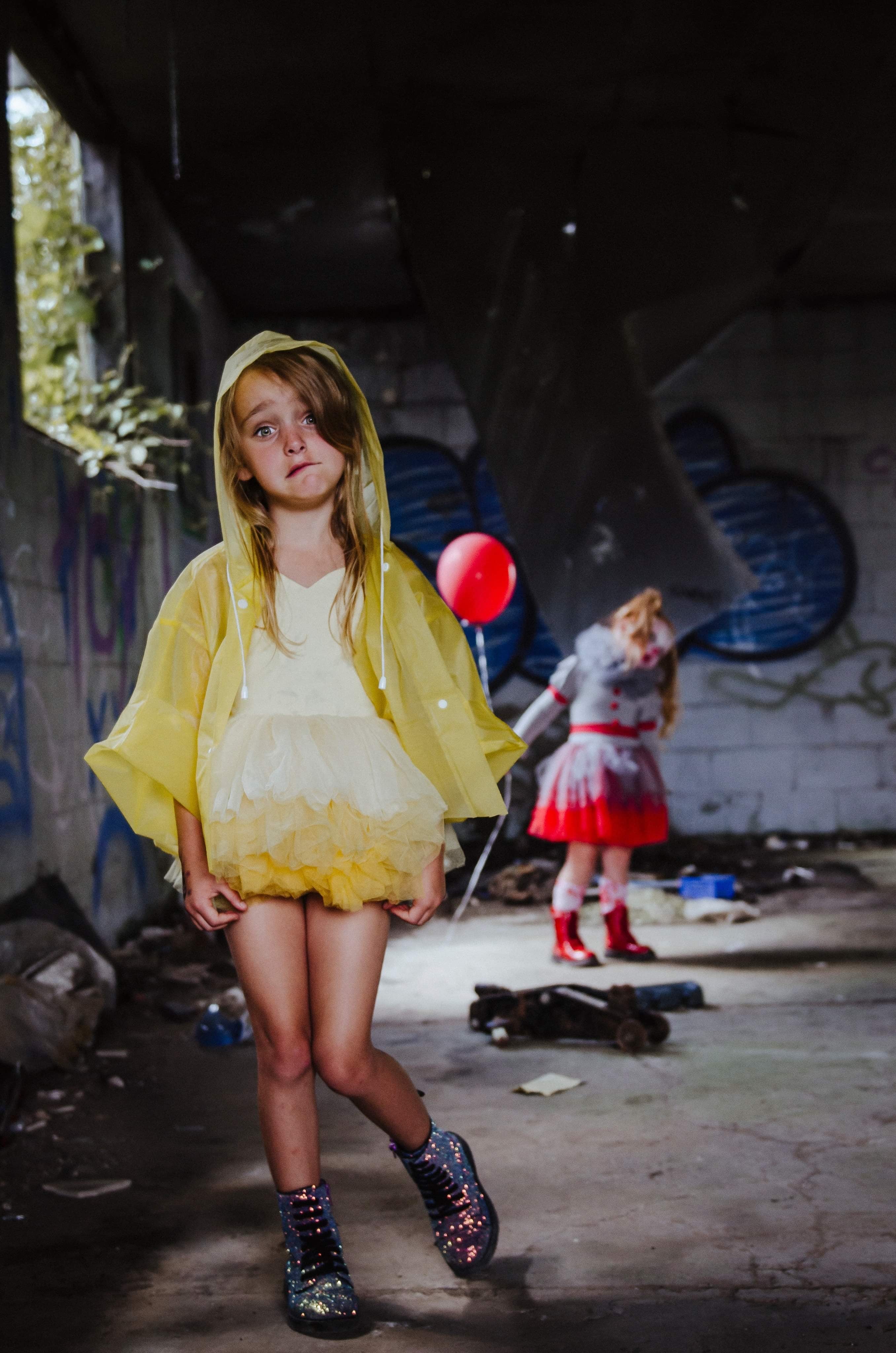 Pennywise it the clown inspired tutu set TWO PIECE FULL COVERAGE TOP