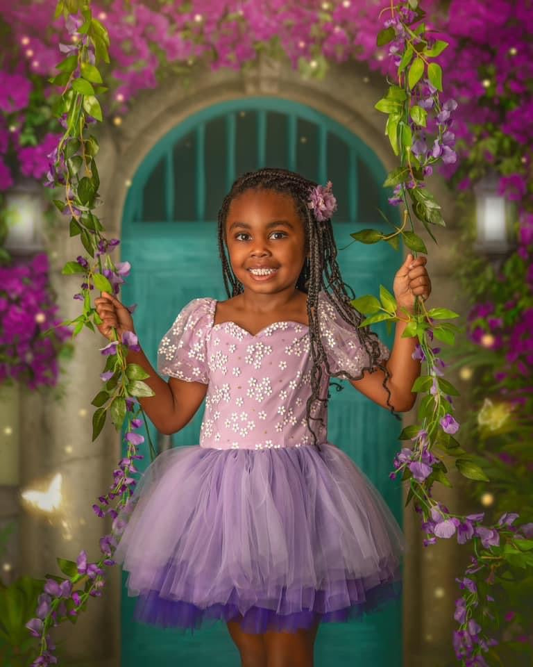 Spring floral lilac tutu leotard- one piece