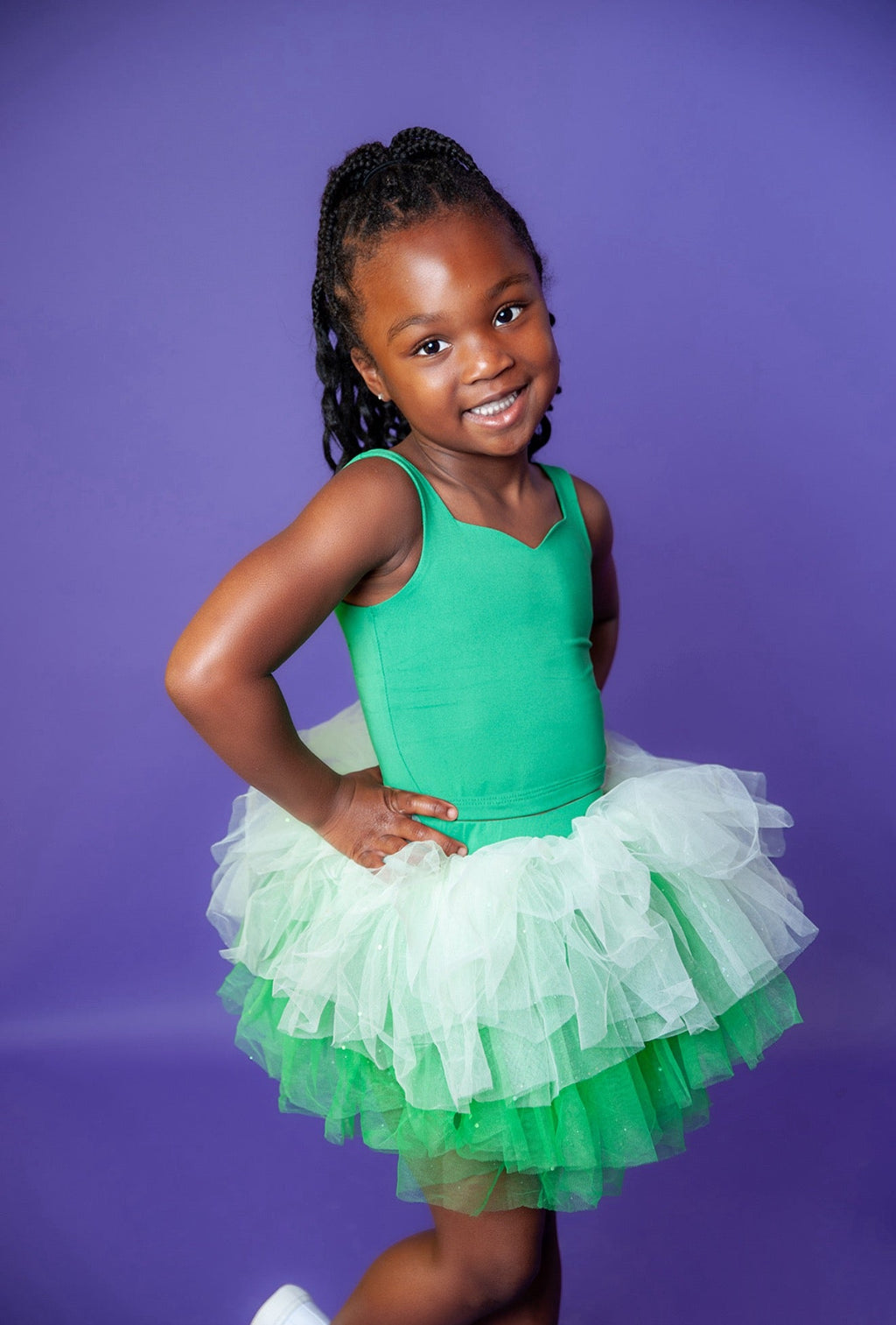 Green two piece bamboo tutu set