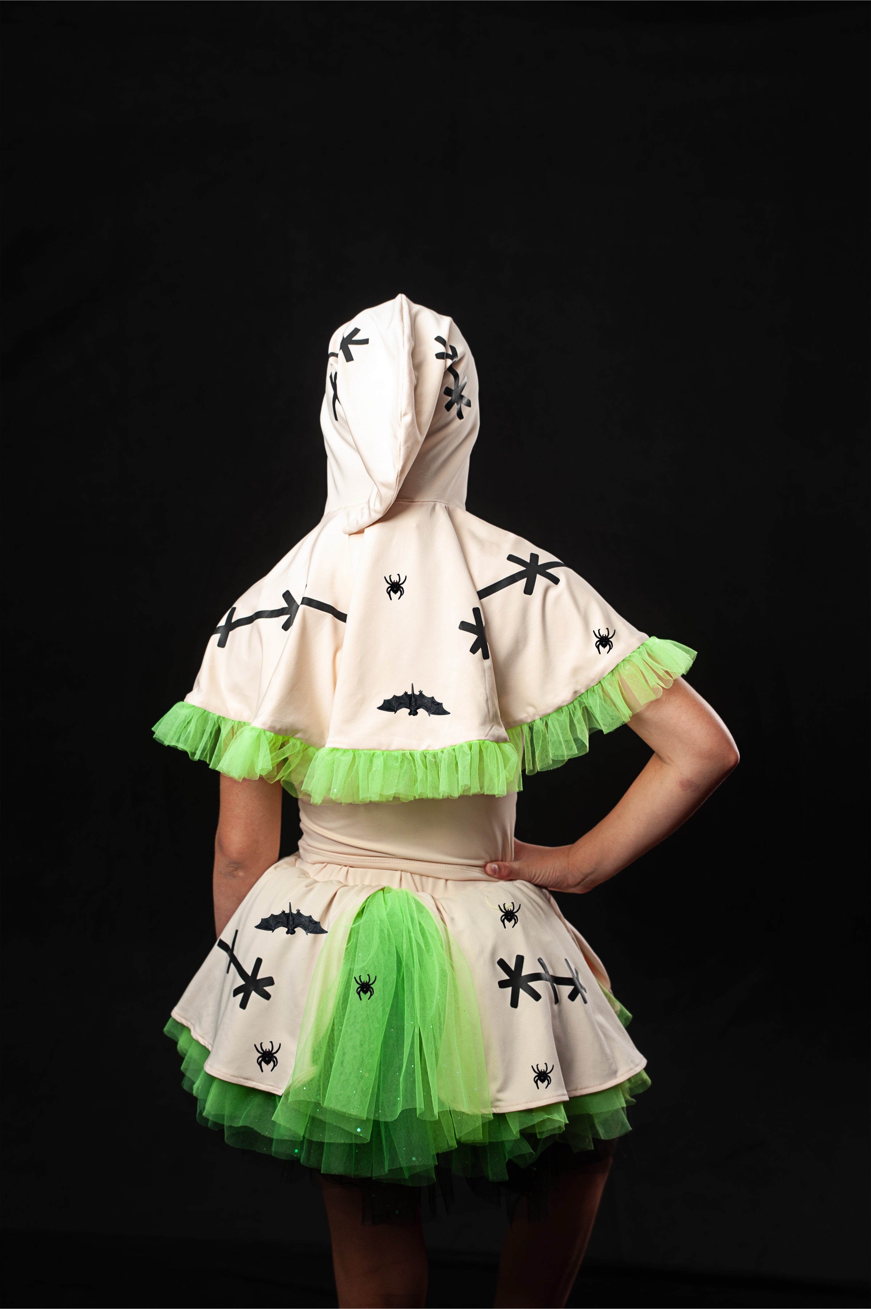 Oggie Boogie man three piece tutu set full coverage (cape included)