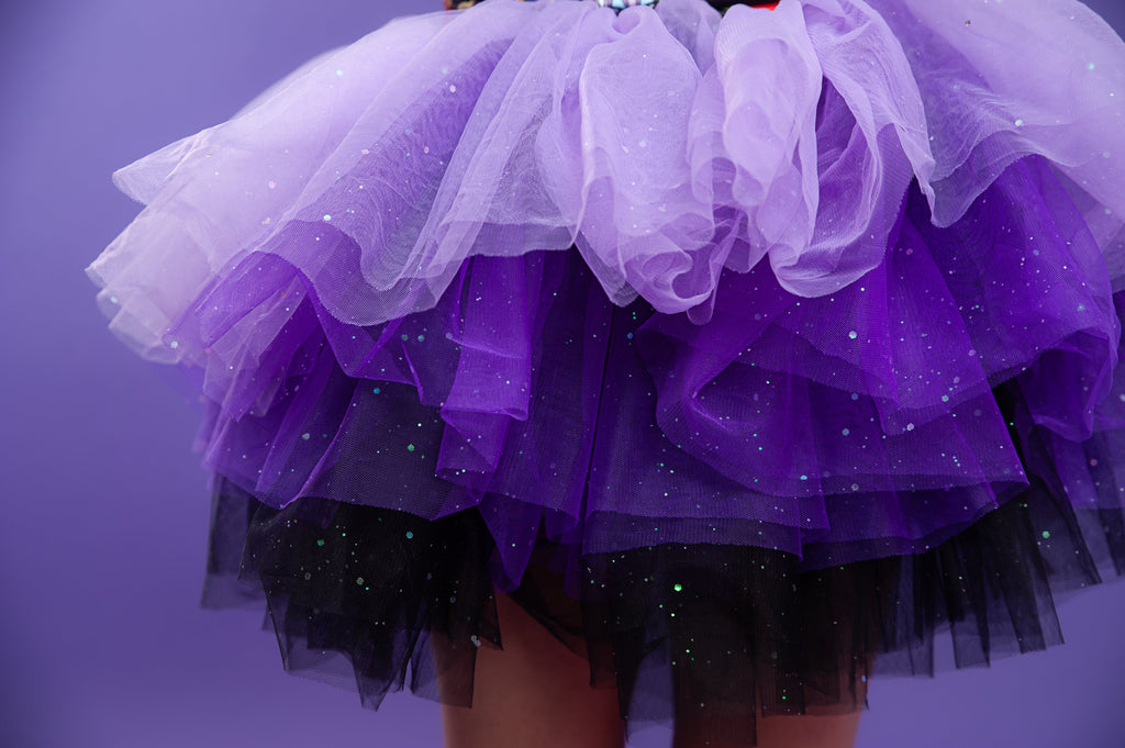 Villains print two piece tutu set full coverage