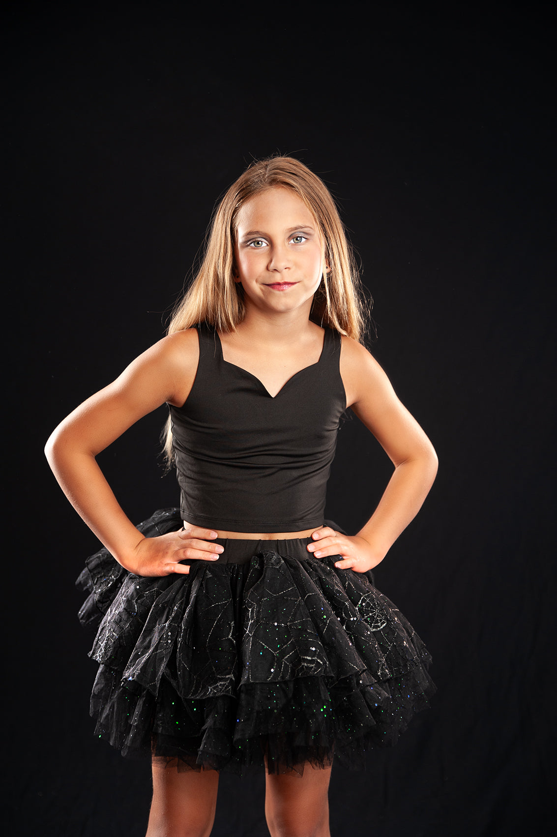 Black spiderweb tutu set 2 piece set
